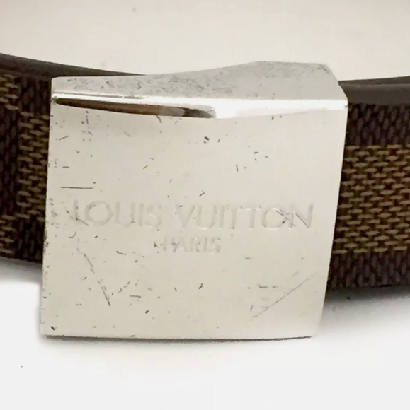 LOUIS VUITTON CEINTURE BROWN LEATHER MENS BELT/C0055 - Picture 7 of 11